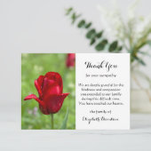 Tulip begrafenis flat dank u kaart (Staand voorkant)