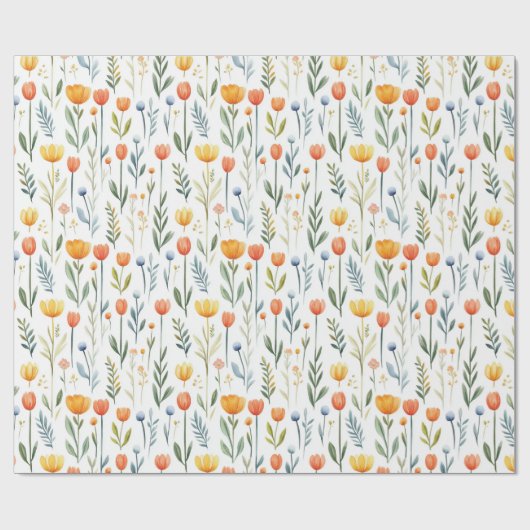 Tulip Birthday Gift Wrapping Paper for Her Cadeaupapier (Vlak)