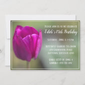Tulip Birthday Party Invitation Kaart (Voorkant)