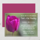 Tulip Birthday Party Invitation Kaart (Voorkant / Achterkant)