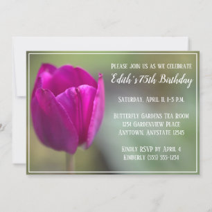 Tulip Birthday Party Invitation Kaart