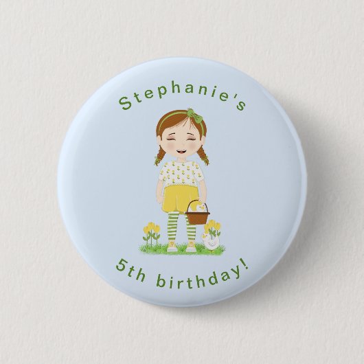 Tulip Birthday Ronde Button 5,7 Cm (Voorkant)