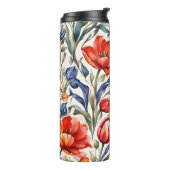 Tulip Bloomers WC Patroon Ontwerp Thermosbeker (Gedraaid links)