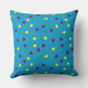 Tulip Blue Floral Herhaal Patroon Art Kussen