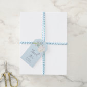 Tulip Blue Floral Wedding Cadeaulabel (Met Touw)