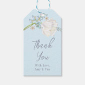 Tulip Blue Floral Wedding Cadeaulabel (Voorkant)