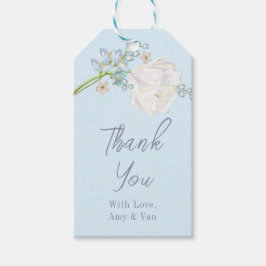 Tulip Blue Floral Wedding Cadeaulabel