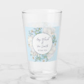 Tulip Blue Floral Wedding Glas (Achterkant)