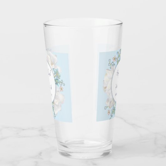 Tulip Blue Floral Wedding Glas (Rechts)