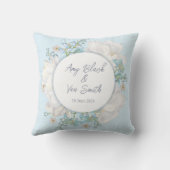 Tulip Blue Floral Wedding Kussen (Achterkant)