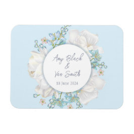 Tulip Blue Floral Wedding Magneet