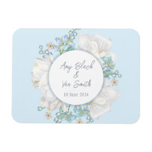 Tulip Blue Floral Wedding Magneet