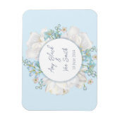 Tulip Blue Floral Wedding Magneet (Verticaal)
