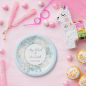 Tulip Blue Floral Wedding Papieren Bordje (Feest)