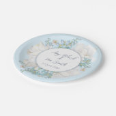 Tulip Blue Floral Wedding Papieren Bordje (Gekanteld)