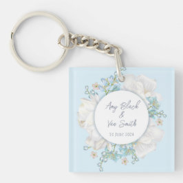 Tulip Blue Floral Wedding Sleutelhanger