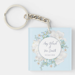 Tulip Blue Floral Wedding Sleutelhanger