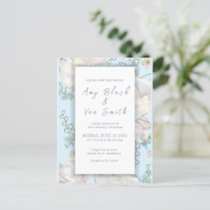 Tulip Blue Floral Wedding Uitnodiging Briefkaart