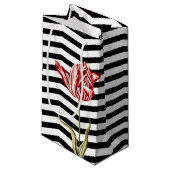 Tulip Botanische Chevron Stripe Patroon Klein Cadeauzakje (Voorkant Gekanteld)