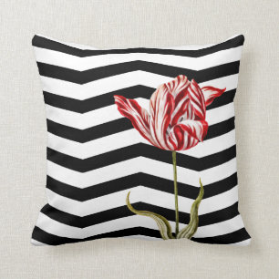 Tulip Botanische Chevron Stripe Patroon Kussen