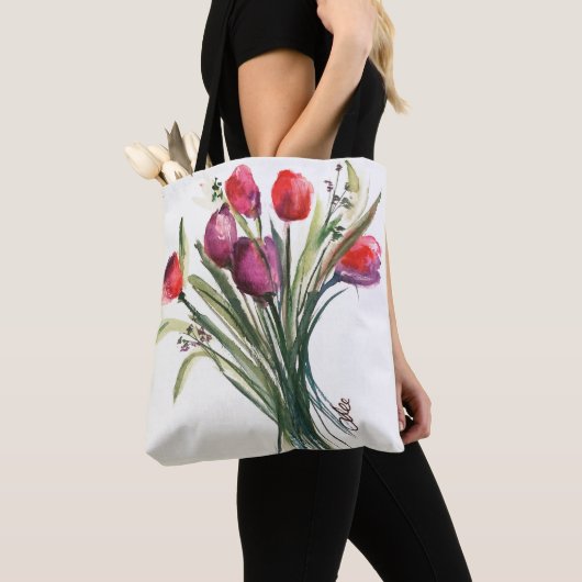Tulip Bouquet All-Over-Print Tas (Dichtbij)