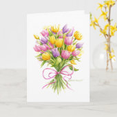 Tulip Bouquet Blank Card All Occasion Card Kaart (Gele Bloem)
