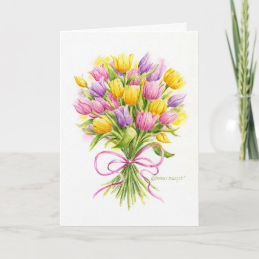 Tulip Bouquet Blank Card Elke Occasion Card Kaart (Voorkant)