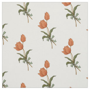 Tulip Bouquet Coral Peach Colored Tulips Stof