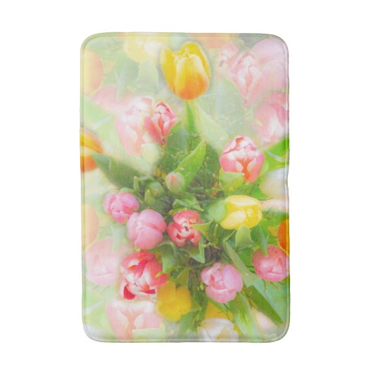 Tulip bouquet in  kijkhoek - bloemkunst badmat (Voorkant Verticaal)