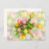 Tulip bouquet in  kijkhoek - bloemkunst briefkaart (Voorkant / Achterkant)
