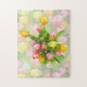 Tulip bouquet in  kijkhoek - bloemkunst legpuzzel (Verticaal)