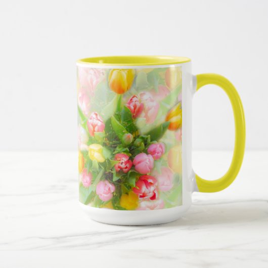 Tulip bouquet in kijkhoek - bloemkunst mok (Rechts)
