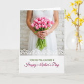 Tulip Bouquet Mothers Day Card Kaart (Gele Bloem)