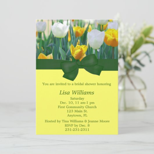 Tulip Bridal Shower-uitnodiging Kaart (Staand voorkant)