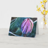 Tulip Bud Garden Art Waterverf Style Blank Kaart (Gele Bloem)