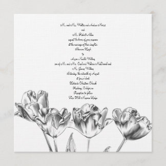 Tulip Chrome Wedding Invitation Kaart