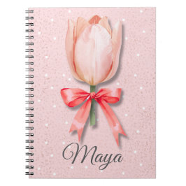Tulip Coquette Notitieboek Naam | Pastelkleurig Da