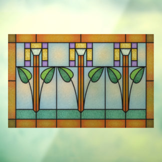 Tulip Craftsman Mission Glas in lood Raamsticker
