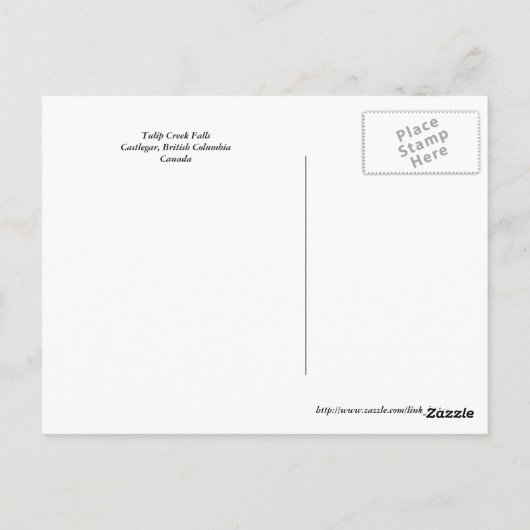 Tulip Creek Herfsten, Castlegar BC Briefkaart (Achterkant)