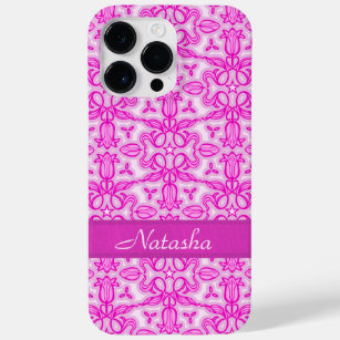 Tulip damask paarse roze name Case-Mate iPhone 14 pro max hoesje