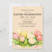 Tulip Easter Celebration Invitation Flat Card Kaart (Voorkant)