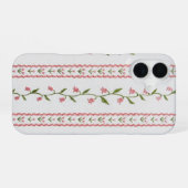 Tulip embroidered texture iPhone 16 case Hoesje (Achterkant horizontaal)