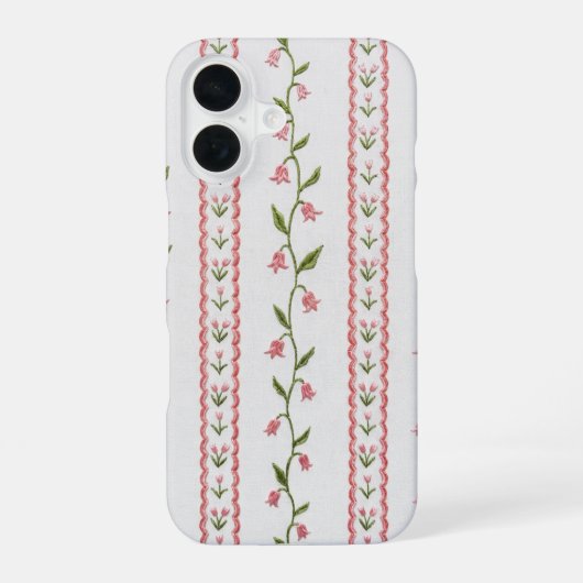 Tulip embroidered texture iPhone 16 case Hoesje (Achterkant)