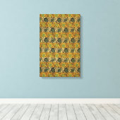 Tulip en Lily Pattern (door William Morris) Canvas Afdruk (Insitu (Houten vloer))