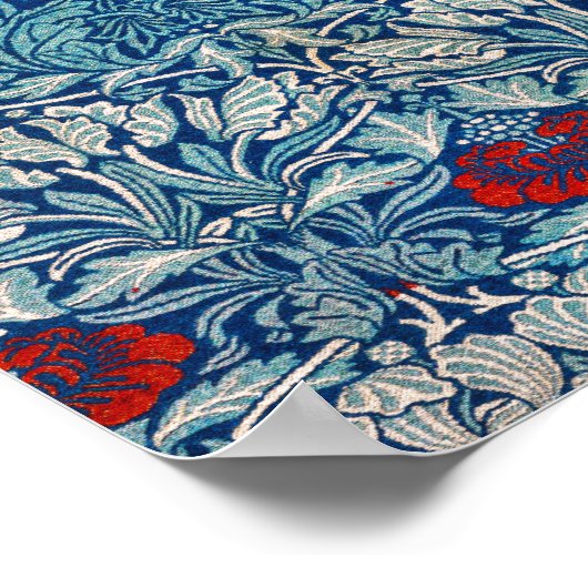 Tulip en Roos (1890) van William Morris Poster (Hoek)