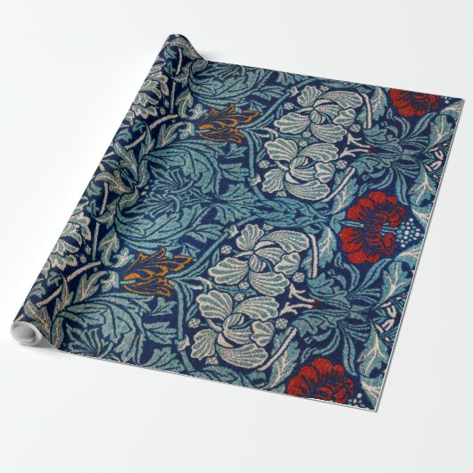 Tulip en Roos, William Morris Cadeaupapier (Uitgerold)
