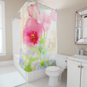 Tulip en Vergeet-me geen Waterverf Douchegordijn (In situ)