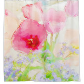 Tulip en Vergeet-me geen Waterverf Douchegordijn (Voorkant)