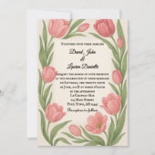 Tulip Ever After Photo Wedding Invitation Kaart (Voorkant)