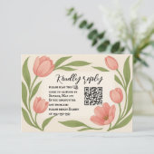 Tulip Ever After QR Code RSVP Kaart (Staand voorkant)